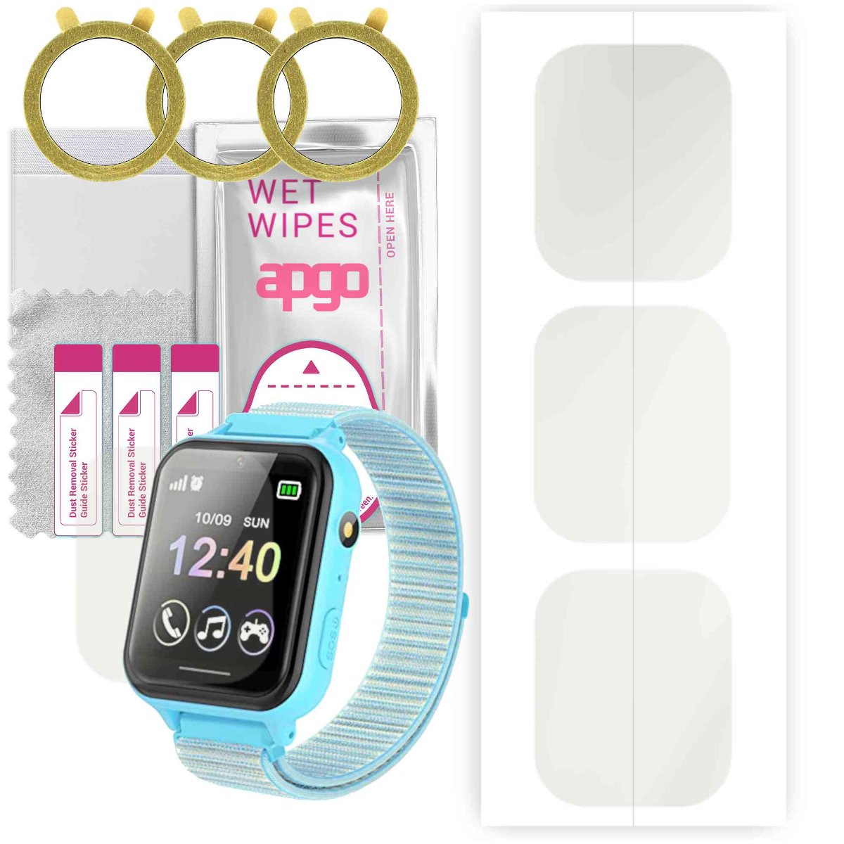 3x Folia hydrożelowa MATOWA do Pthtechus S1901  - apgo Smartwatch Hydrogel MATTE Protection Ochrona na ekran smartwatcha