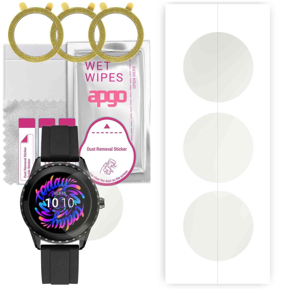 3x Folia hydrożelowa MATOWA do Guess Connect Touch C1002M1 - apgo Smartwatch Hydrogel MATTE Protection Ochrona na ekran smartwatcha