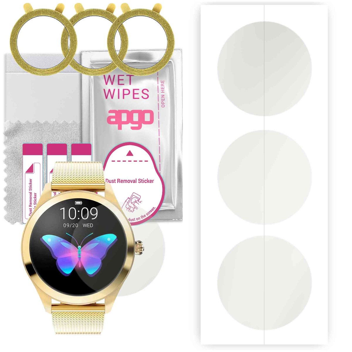 3x Folia hydrożelowa MATOWA do Rubicon Smartwatch SMARUB010 - apgo Smartwatch Hydrogel MATTE Protection Ochrona na ekran smartwatcha