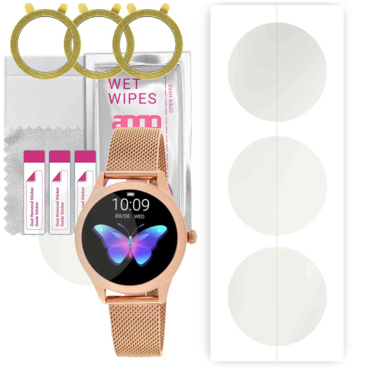 3x Folia hydrożelowa MATOWA do Rubicon Smartwatch SMARUB011 - apgo Smartwatch Hydrogel MATTE Protection Ochrona na ekran smartwatcha