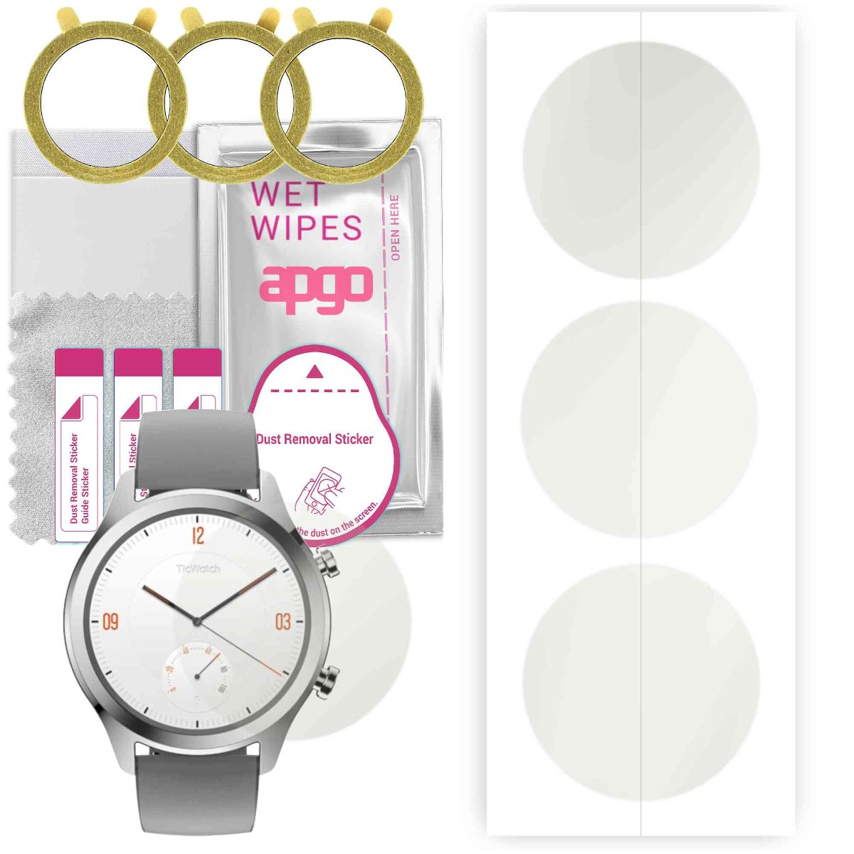 3x Folia hydrożelowa MATOWA do Mobvoi Mobvoi TicWatch C2 - apgo Smartwatch Hydrogel MATTE Protection Ochrona na ekran smartwatcha
