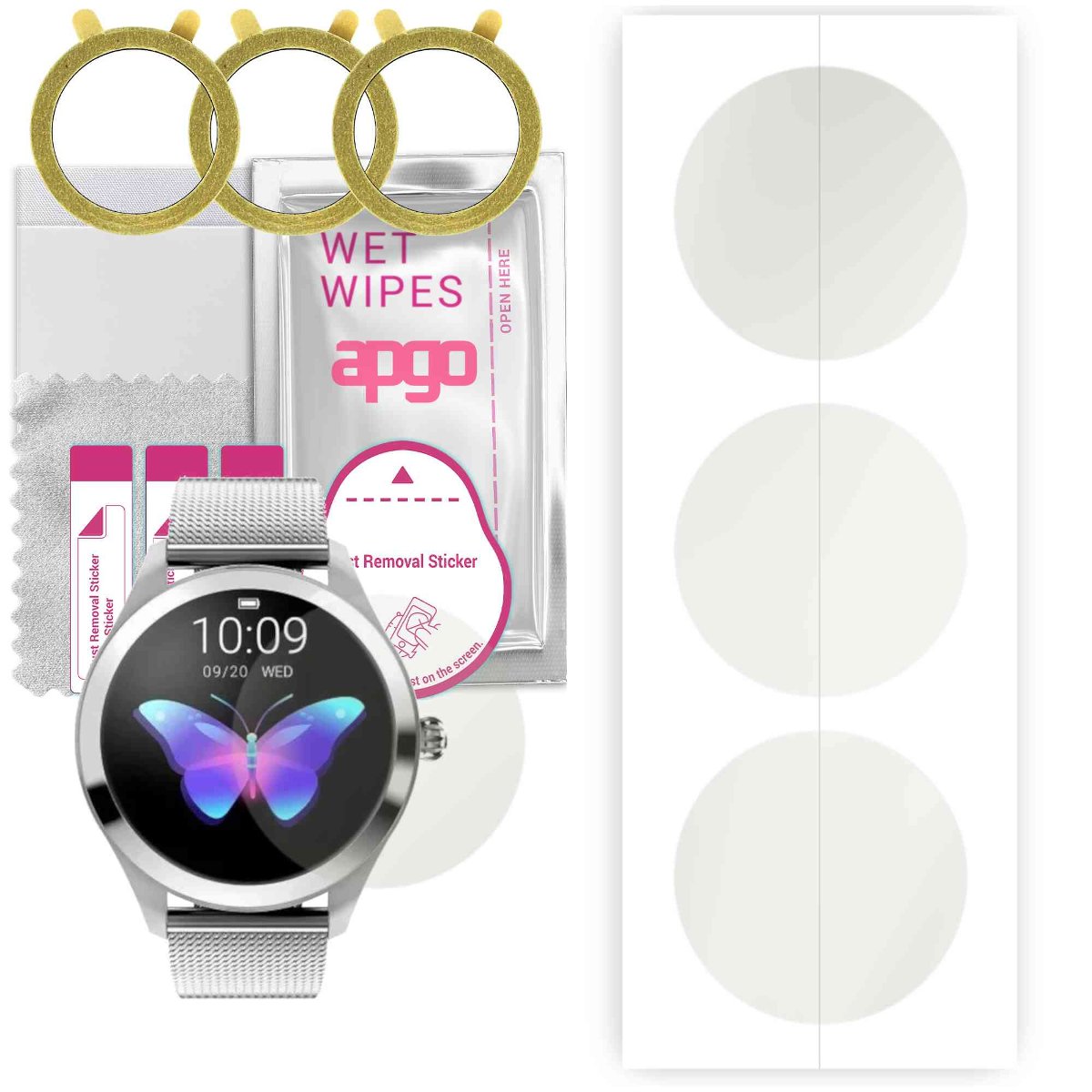 3x Folia hydrożelowa MATOWA do Rubicon Smartwatch SMARUB009 - apgo Smartwatch Hydrogel MATTE Protection Ochrona na ekran smartwatcha