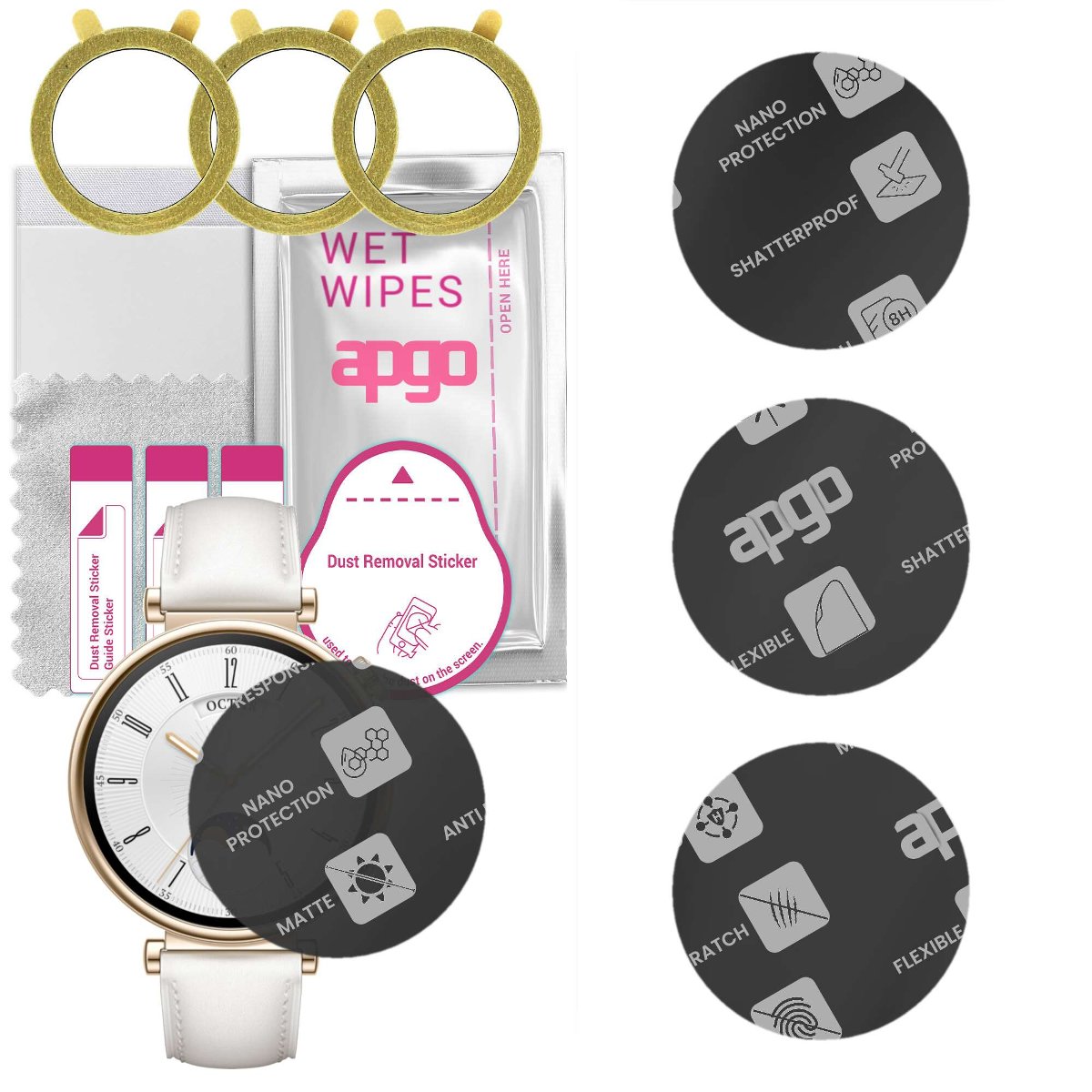 3x Szkło Hybrydowe MATOWE do Huawei Watch GT4 41 mm