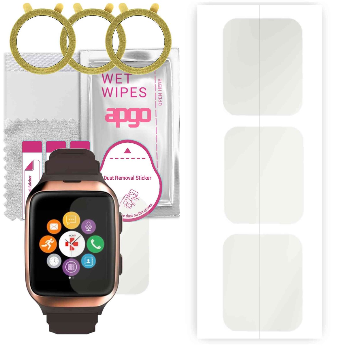 3x Folia hydrożelowa MATOWA do MyKronoz ZeSplash 2 - apgo Smartwatch Hydrogel MATTE Protection Ochrona na ekran smartwatcha