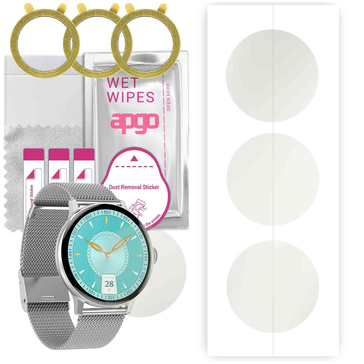 3x Folia hydrożelowa MATOWA do DT NO.1 DT2 - apgo Smartwatch Hydrogel MATTE Protection Ochrona na ekran smartwatcha