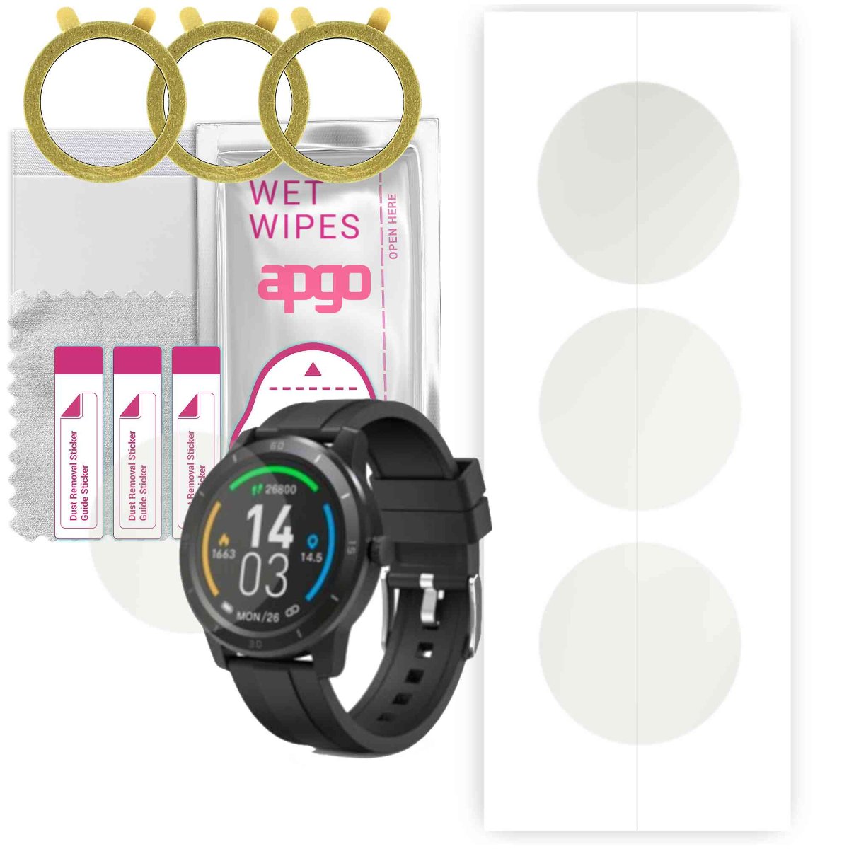 3x Folia hydrożelowa MATOWA do Hama Fit Watch 6900 - apgo Smartwatch Hydrogel MATTE Protection Ochrona na ekran smartwatcha