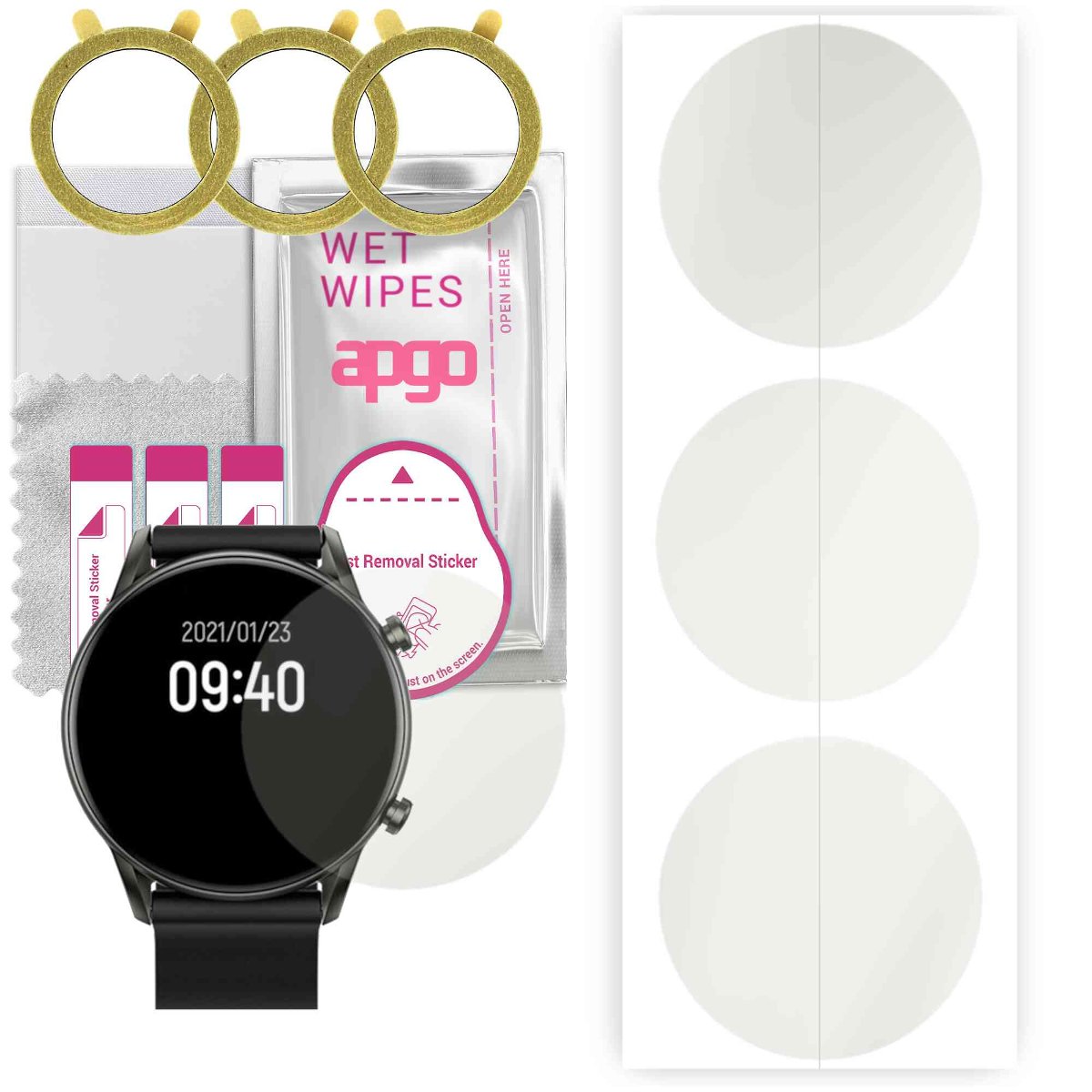 3x Folia hydrożelowa MATOWA do Haylou RT2 - apgo Smartwatch Hydrogel MATTE Protection Ochrona na ekran smartwatcha