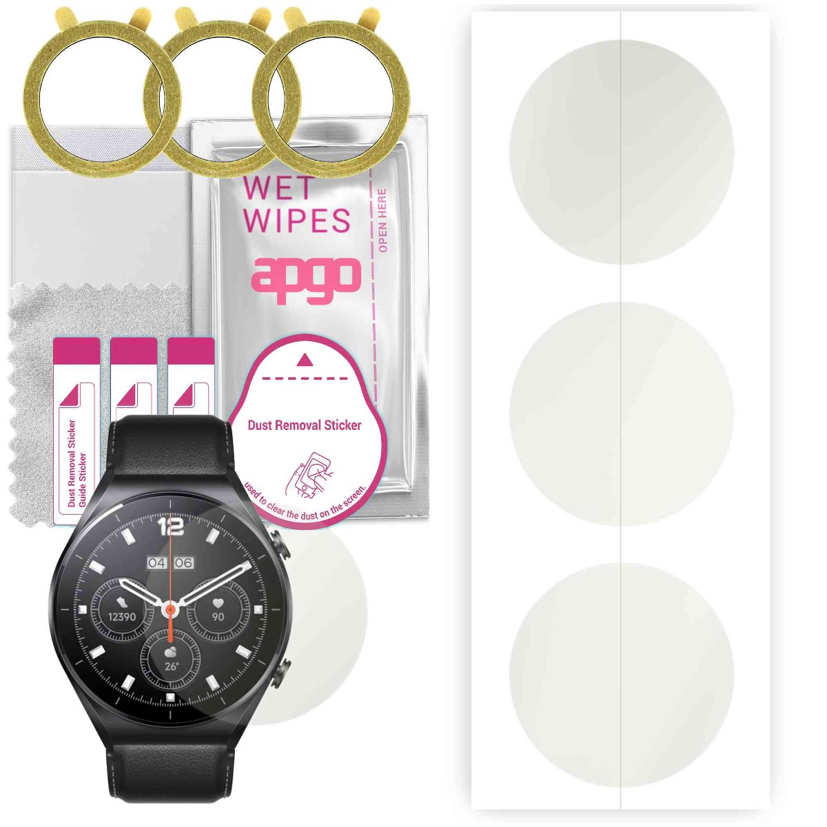 3x Folia hydrożelowa MATOWA do Xiaomi Watch S1 - apgo Smartwatch Hydrogel MATTE Protection Ochrona na ekran smartwatcha
