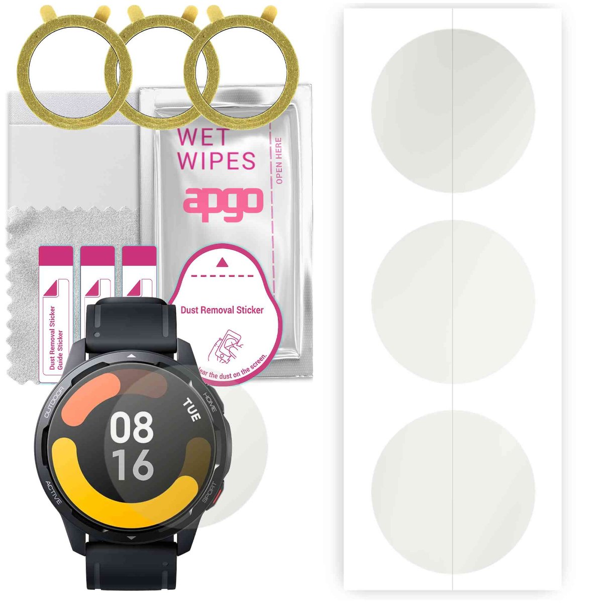 3x Folia hydrożelowa MATOWA do Xiaomi Watch S1 Active - apgo Smartwatch Hydrogel MATTE Protection Ochrona na ekran smartwatcha