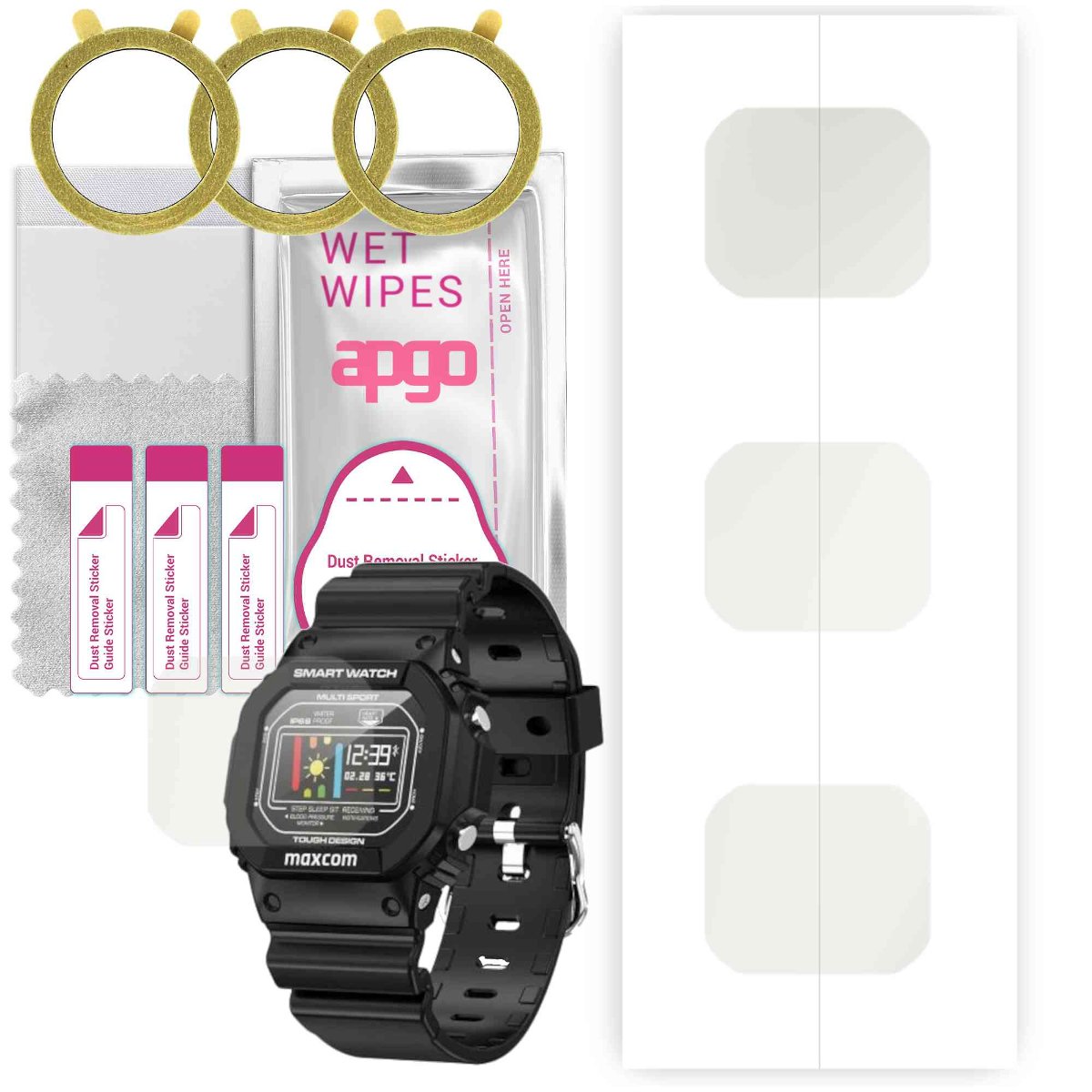 3x Folia hydrożelowa MATOWA do Maxcom FW22 CLASSIC - apgo Smartwatch Hydrogel MATTE Protection Ochrona na ekran smartwatcha