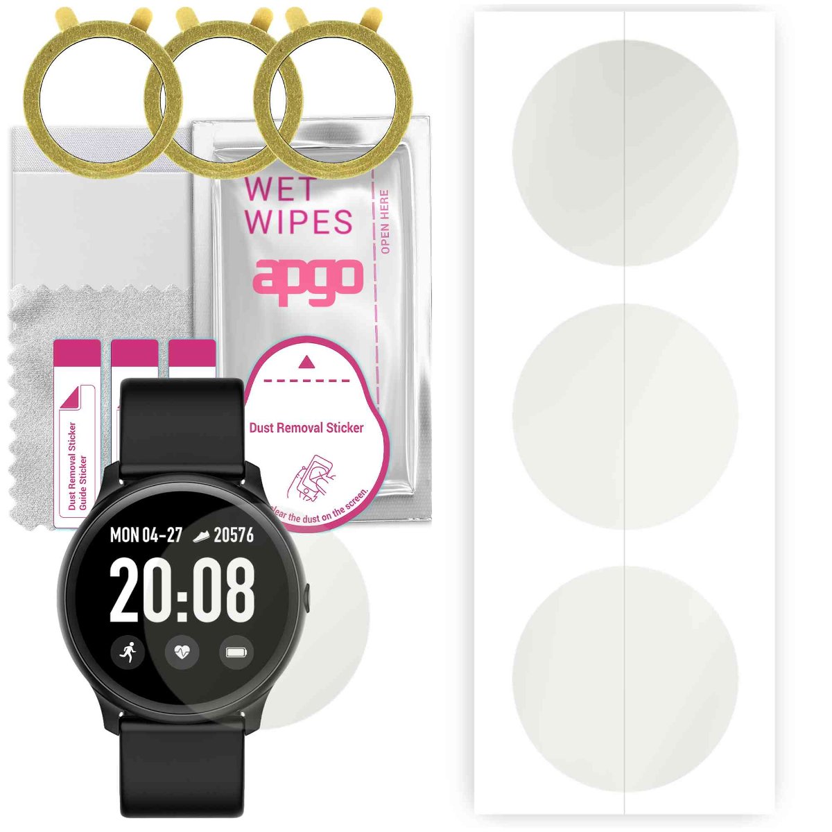 3x Folia hydrożelowa MATOWA do Maxcom Fit FW32 Neon - apgo Smartwatch Hydrogel MATTE Protection Ochrona na ekran smartwatcha