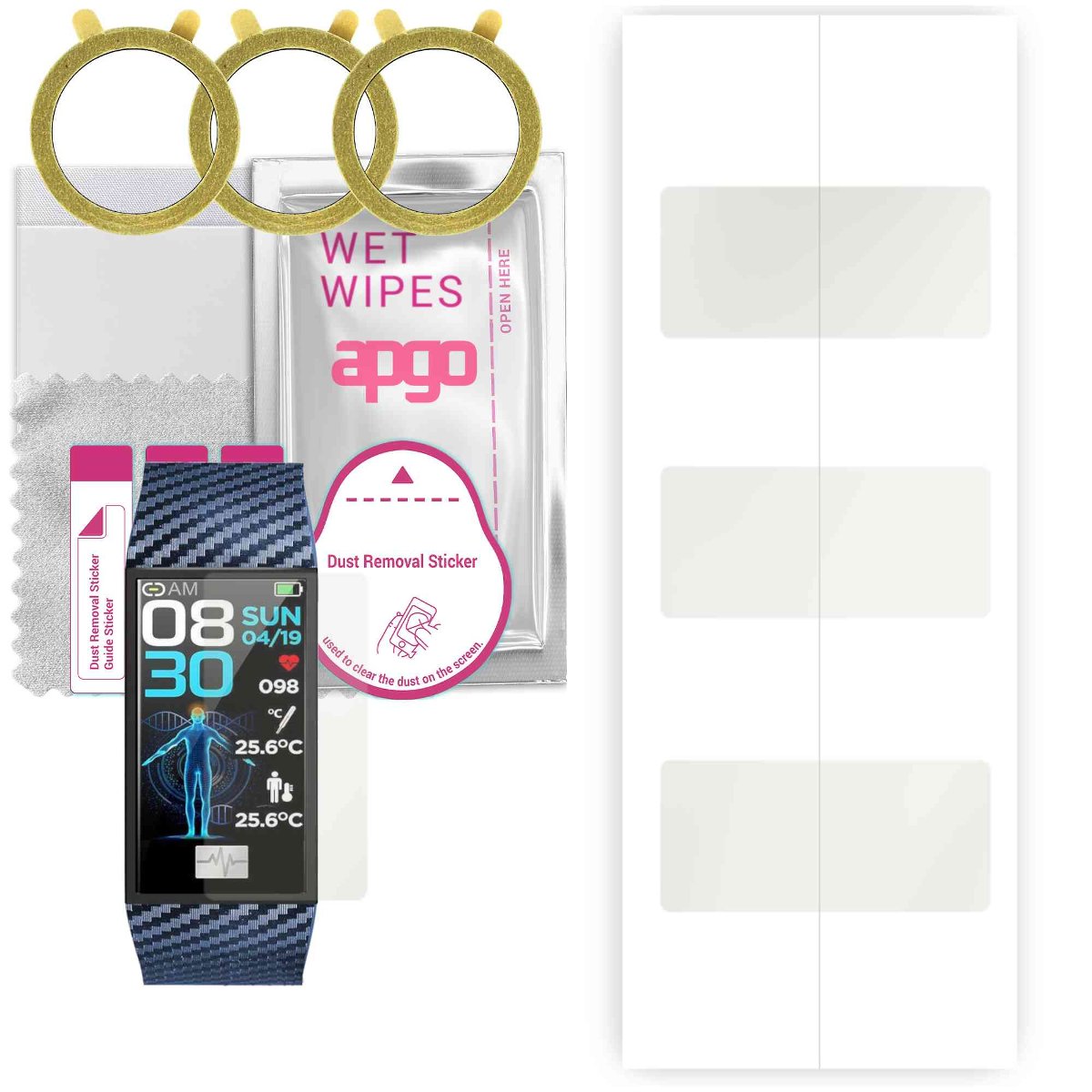 3x Folia hydrożelowa MATOWA do Pacific Blue PC00139 - apgo Smartwatch Hydrogel MATTE Protection Ochrona na ekran smartwatcha