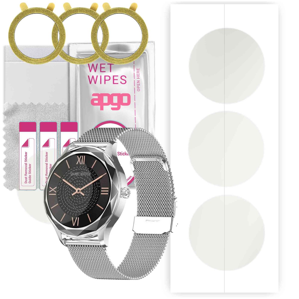 3x Folia hydrożelowa MATOWA do Pacific Silver PC00152 - apgo Smartwatch Hydrogel MATTE Protection Ochrona na ekran smartwatcha