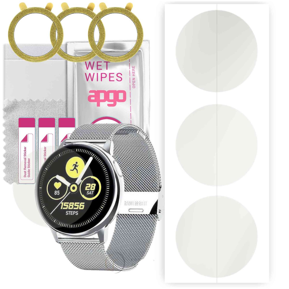 3x Folia hydrożelowa MATOWA do Pacific Silver PC00132 - apgo Smartwatch Hydrogel MATTE Protection Ochrona na ekran smartwatcha