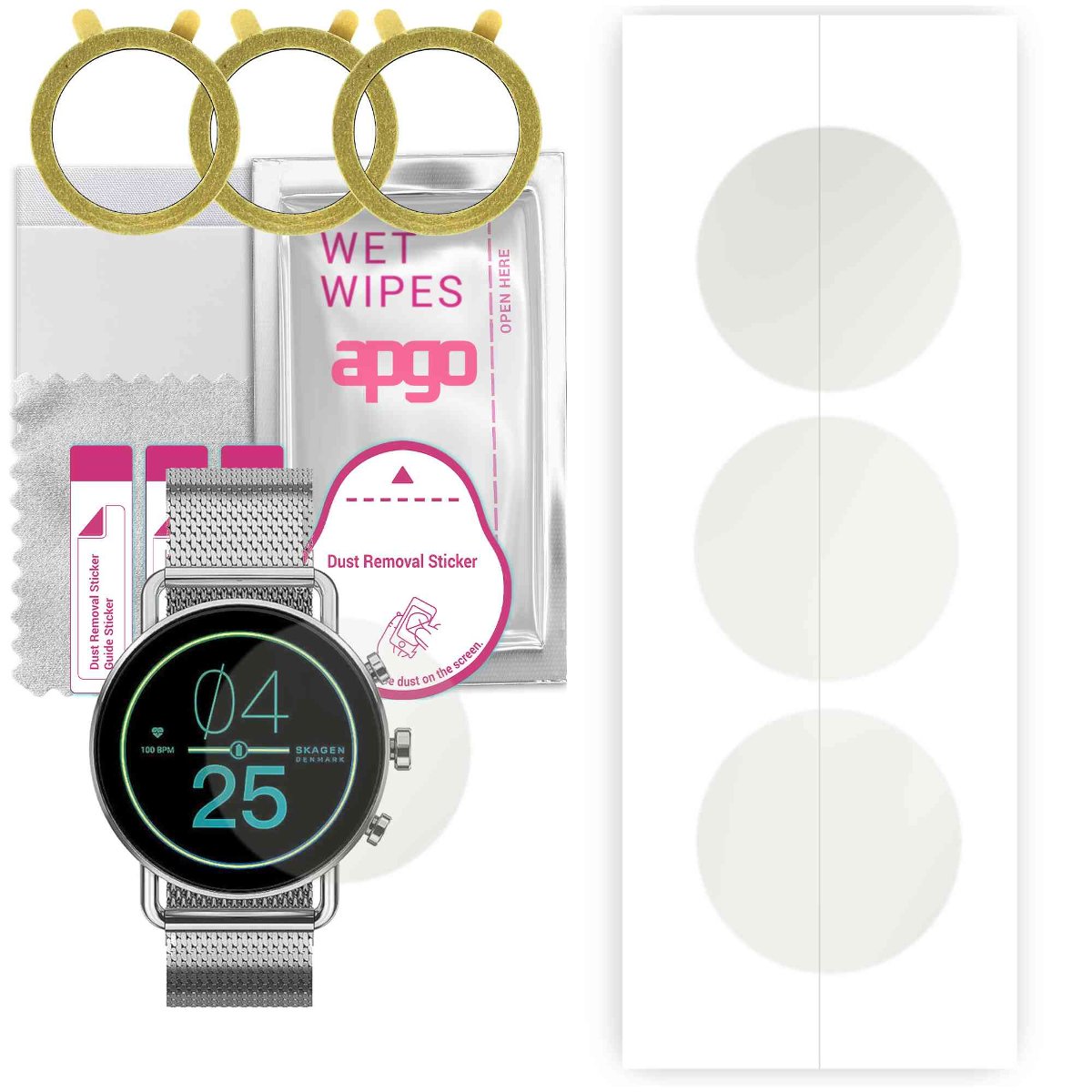 3x Folia hydrożelowa MATOWA do Skagen Gen 6 Falster - apgo Smartwatch Hydrogel MATTE Protection Ochrona na ekran smartwatcha