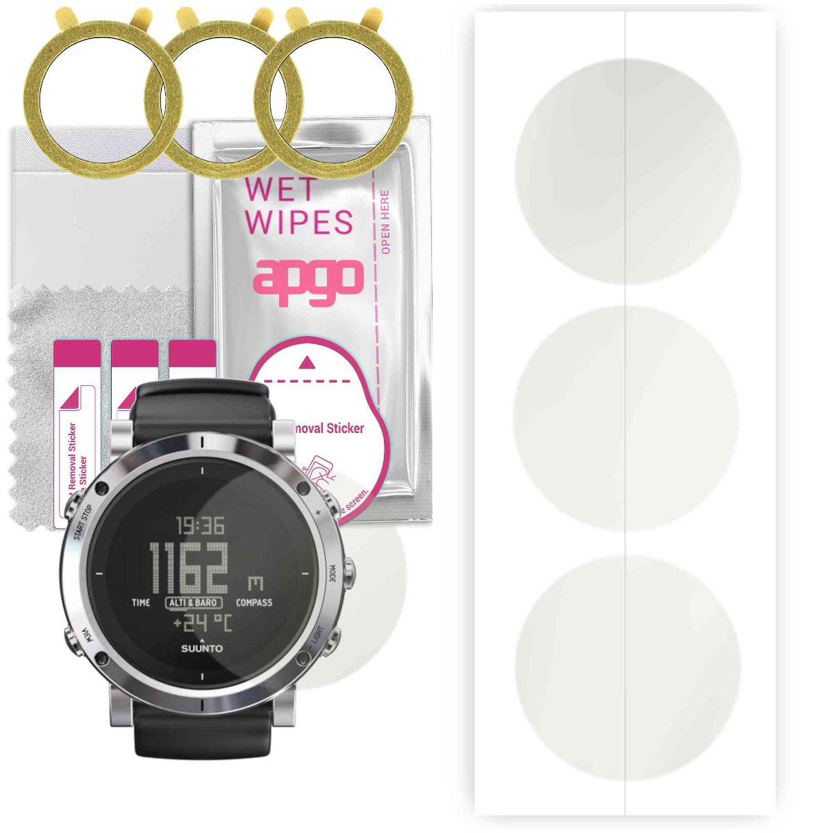 3x Folia hydrożelowa MATOWA do Suunto Core - apgo Smartwatch Hydrogel MATTE Protection Ochrona na ekran smartwatcha