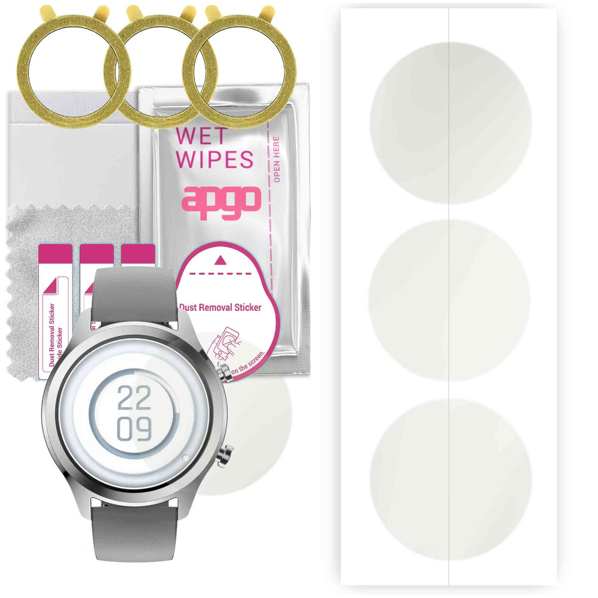 3x Folia hydrożelowa MATOWA do Mobvoi TicWatch C2 Plus - apgo Smartwatch Hydrogel MATTE Protection Ochrona na ekran smartwatcha