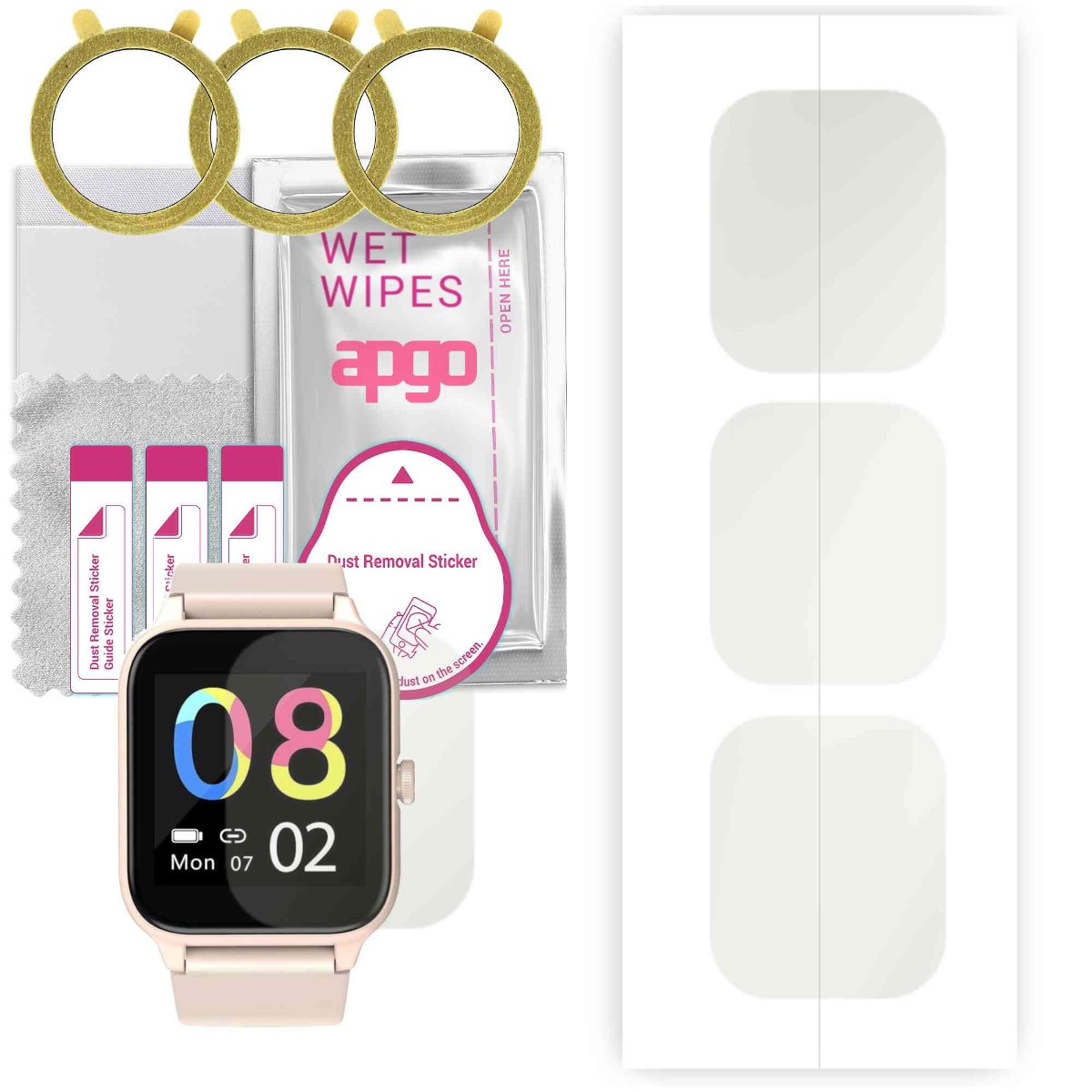3x Folia hydrożelowa MATOWA do Blackview BV R3 Pro  - apgo Smartwatch Hydrogel MATTE Protection Ochrona na ekran smartwatcha