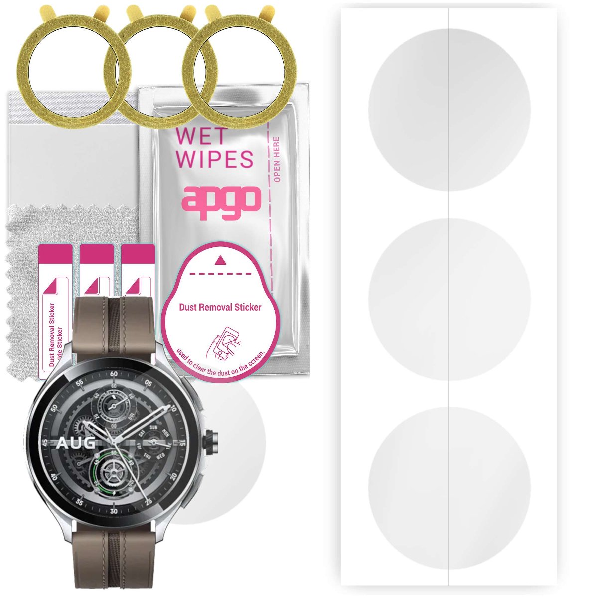 3x Folia hydrożelowa do Xiaomi Watch 2 Pro LTE - apgo Smartwatch Hydrogel Protection Ochrona na ekran smartwatcha