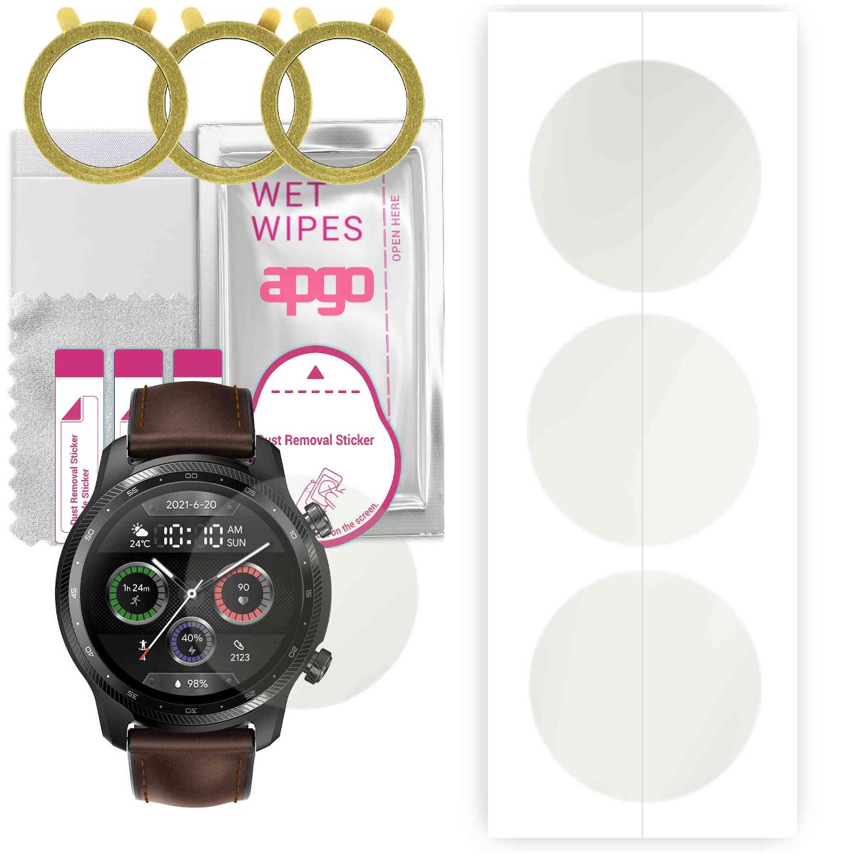 3x Folia hydrożelowa MATOWA do Mobvoi TicWatch Pro 3 Ultra LTE - apgo Smartwatch Hydrogel MATTE Protection Ochrona na ekran smartwatcha