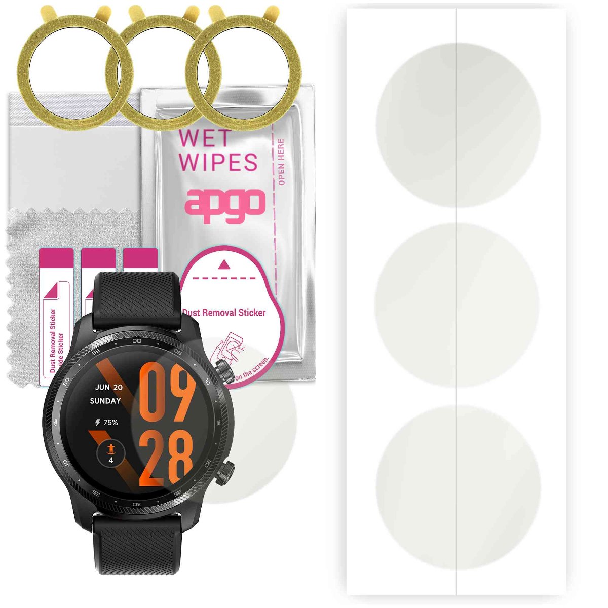 3x Folia hydrożelowa MATOWA do Mobvoi TicWatch Pro 3 Ultra GPS - apgo Smartwatch Hydrogel MATTE Protection Ochrona na ekran smartwatcha