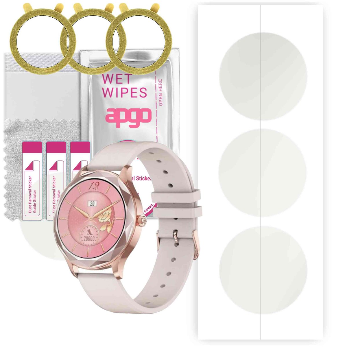 3x Folia hydrożelowa MATOWA do Pacific Rose PC00155 - apgo Smartwatch Hydrogel MATTE Protection Ochrona na ekran smartwatcha