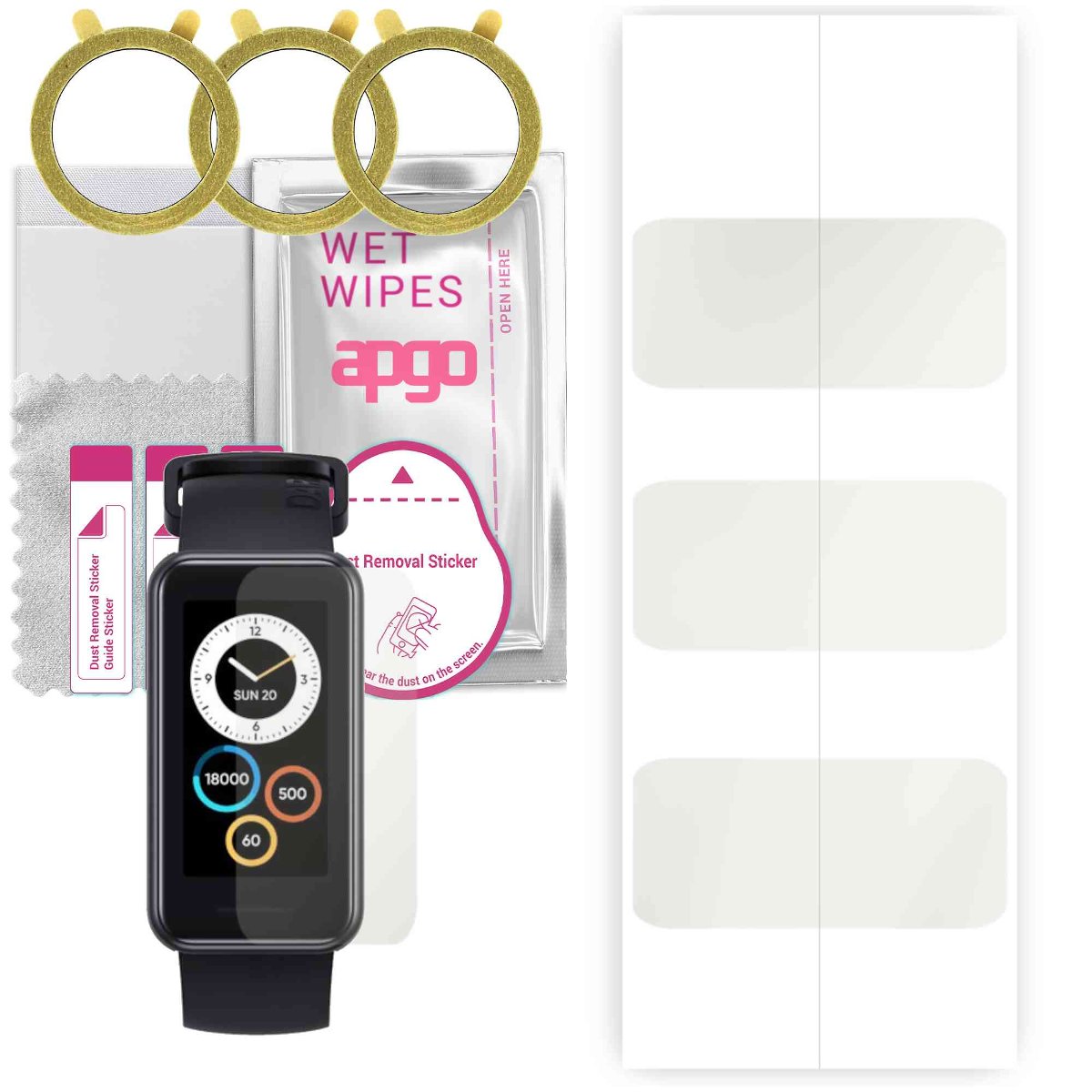 3x Folia hydrożelowa MATOWA do Realme Band 2 - apgo Smartwatch Hydrogel MATTE Protection Ochrona na ekran smartwatcha