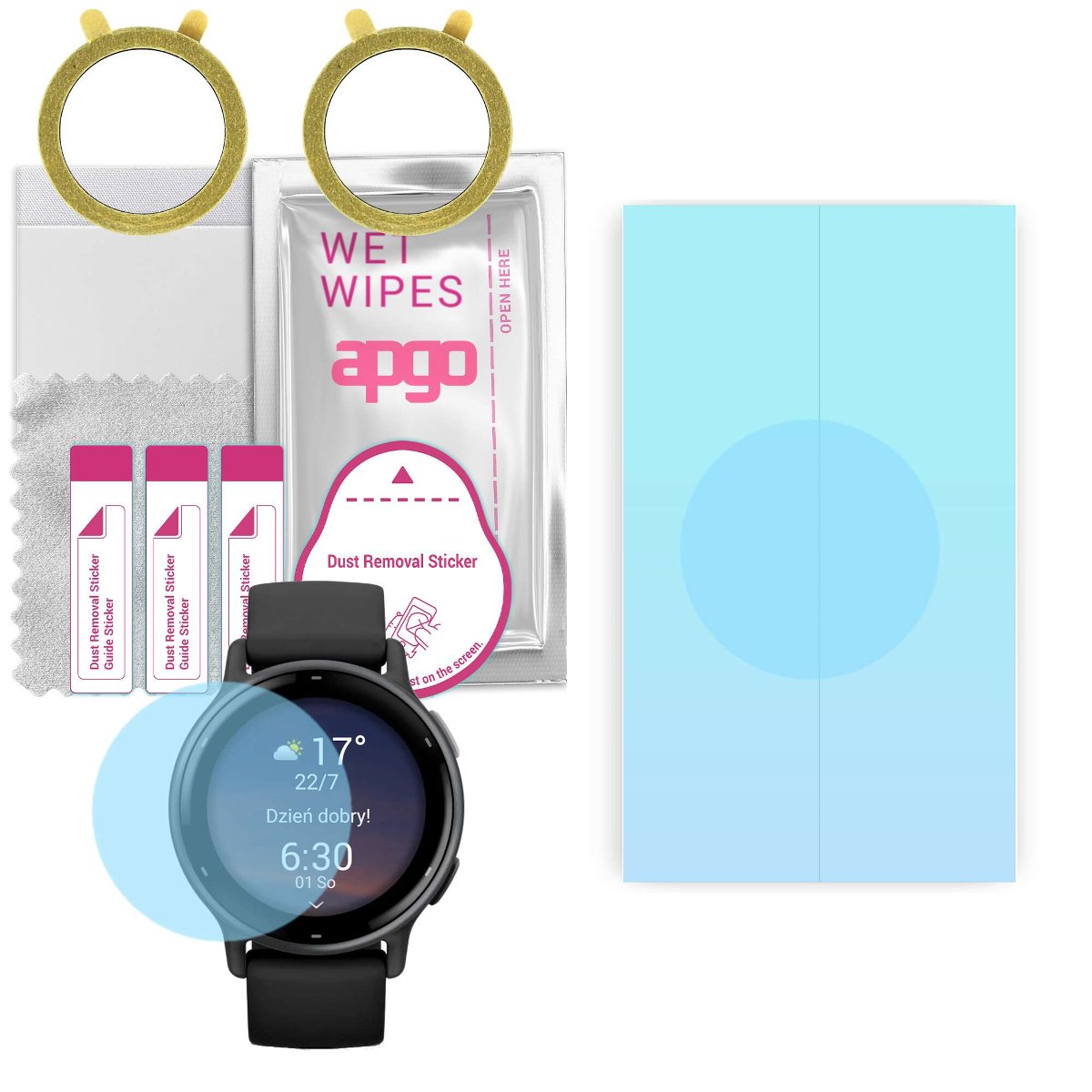 2x Folia hydrożelowa do Garmin Vivoactive 5 -  apgo HD HQ FLEX Smartwatch Hydrogel Protection Ochrona na ekran smartwatcha