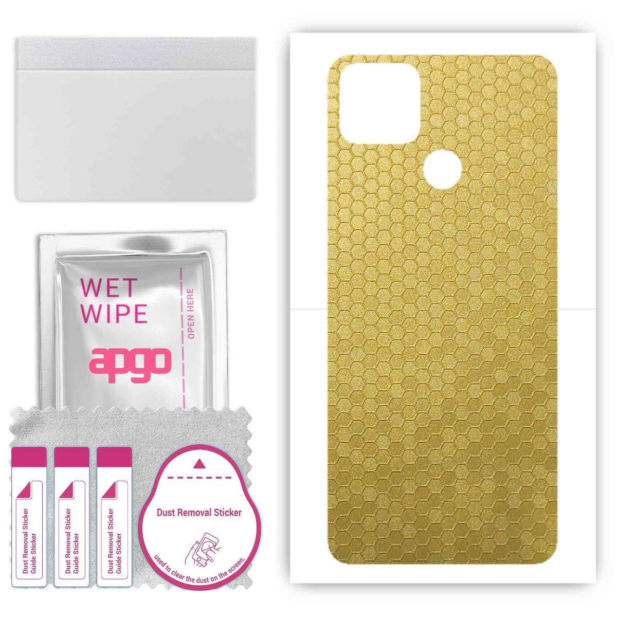 Folia naklejka skórka strukturalna na TYŁ do Realme V3 5G -  Plaster Miodu Złoty - apgo SKINS