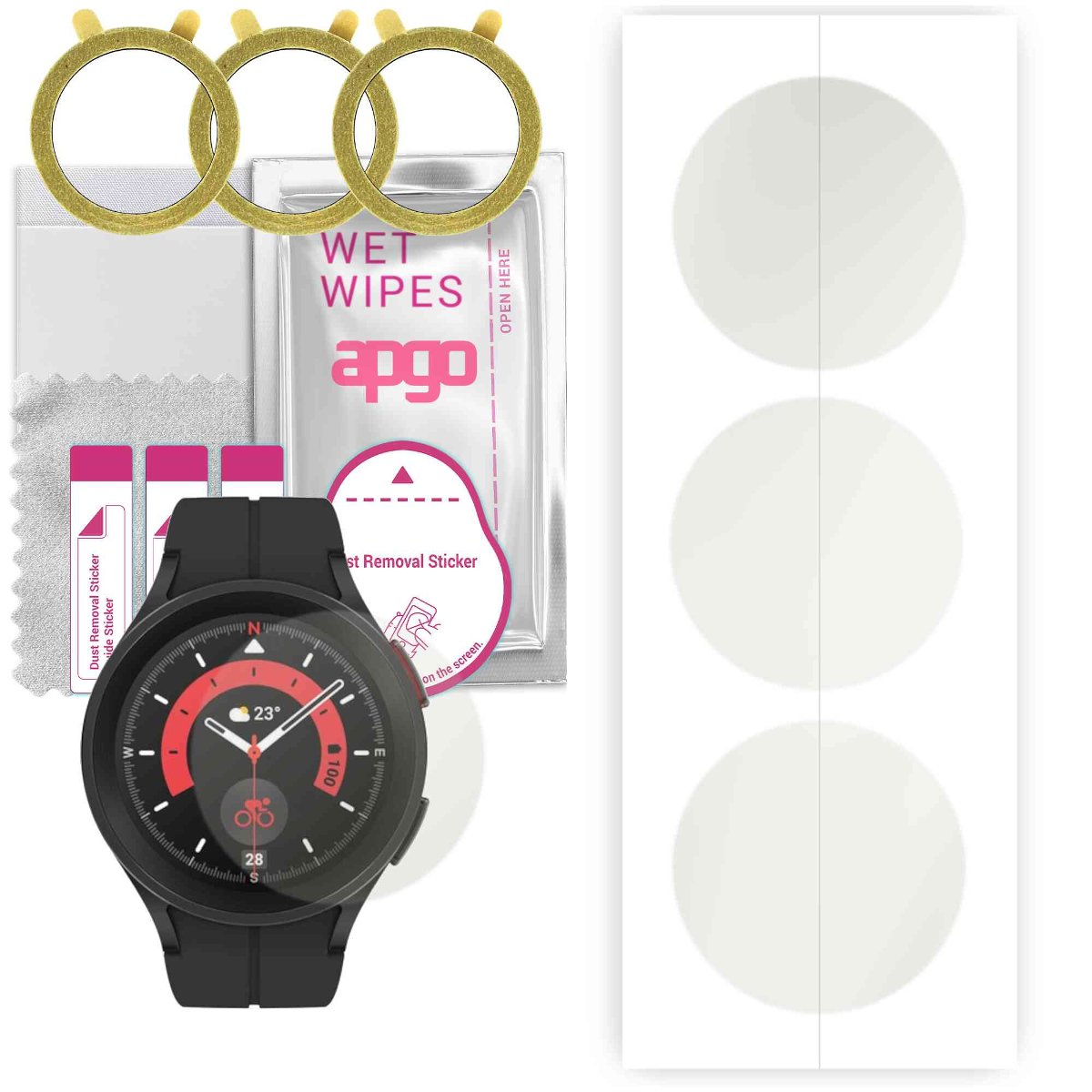 3x Folia hydrożelowa MATOWA do Samsung Galaxy Watch 5 Pro 45mm - apgo Smartwatch Hydrogel MATTE Protection Ochrona na ekran smartwatcha