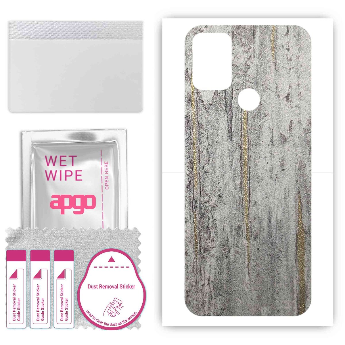 Folia naklejka skórka strukturalna na TYŁ do HTC Wildfire E2 Play -  Beton Złote Paski - apgo SKINS