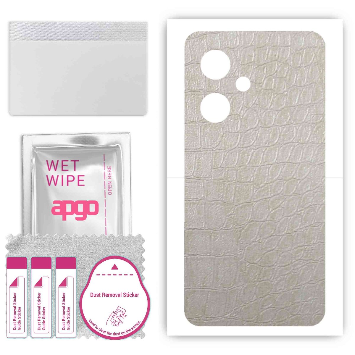 Folia naklejka skórka strukturalna na TYŁ do OnePlus K11 -  Skóra Krokodyla Biała - apgo SKINS