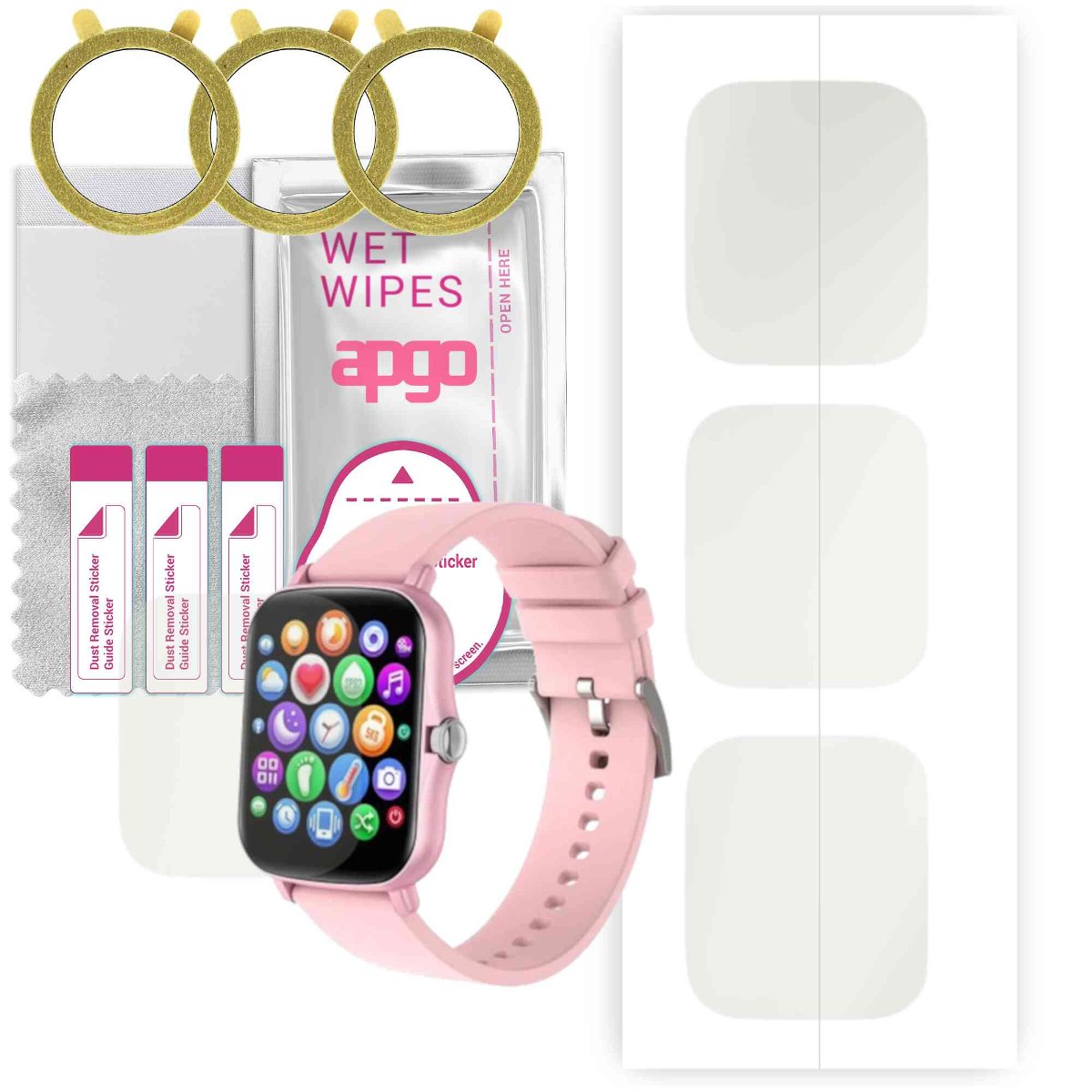 3x Folia hydrożelowa MATOWA do Feifuns Y20 Pro - apgo Smartwatch Hydrogel MATTE Protection Ochrona na ekran smartwatcha