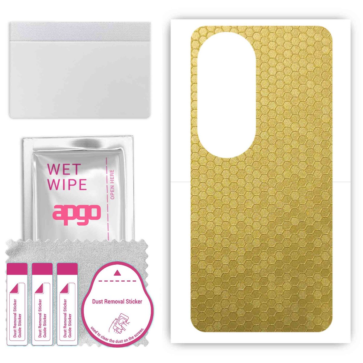 Folia naklejka skórka strukturalna na TYŁ do Oppo Reno10 Pro PHV110 -  Plaster Miodu Złoty - apgo SKINS