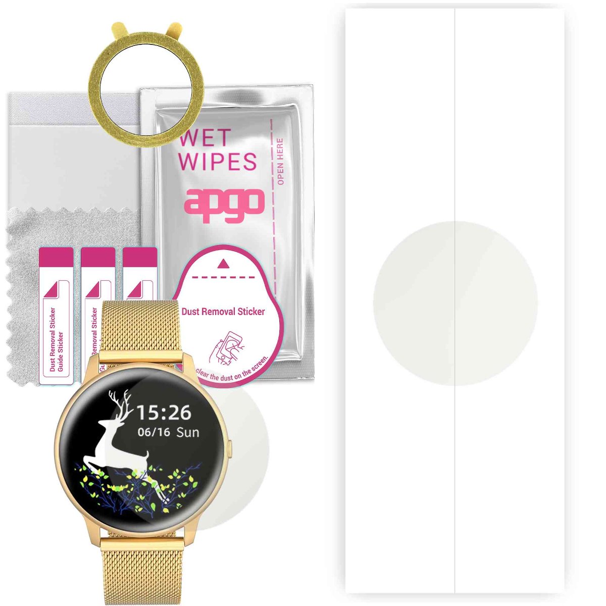 1x Folia hydrożelowa MATOWA do G.Rossi SW015 - apgo Smartwatch Hydrogel MATTE Protection Ochrona na ekran smartwatcha