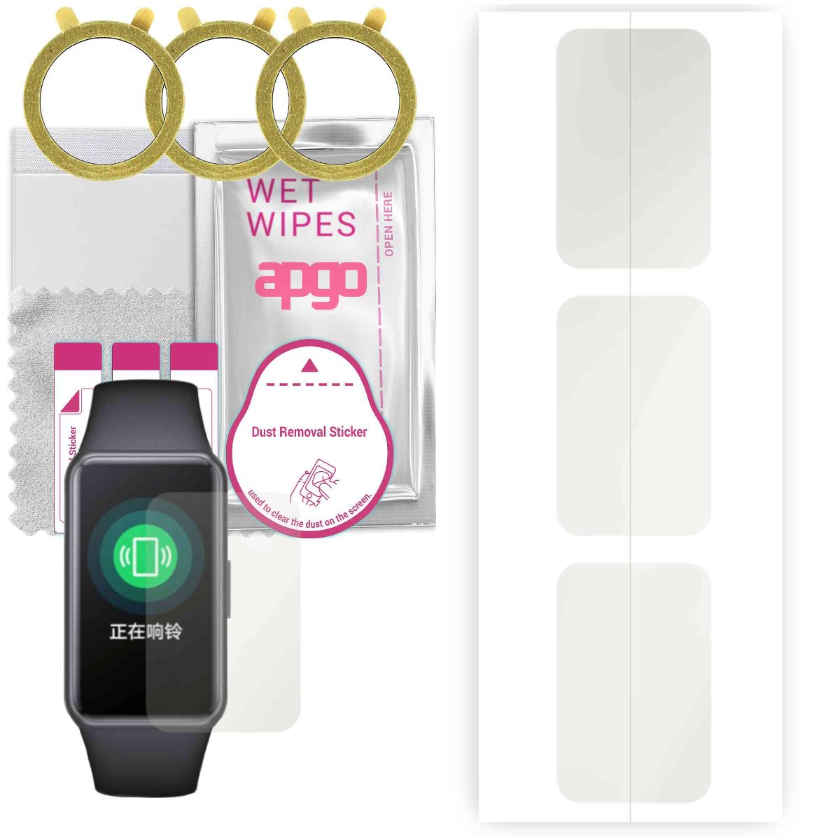 3x Folia hydrożelowa MATOWA do Honor Band 7 - apgo Smartwatch Hydrogel MATTE Protection Ochrona na ekran smartwatcha