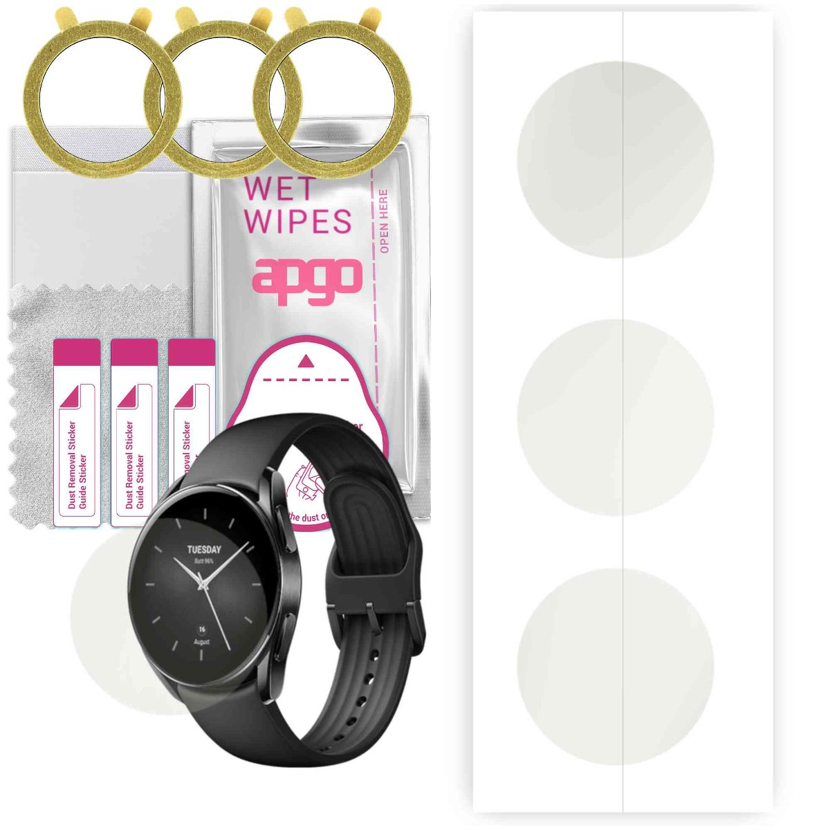 3x Folia hydrożelowa MATOWA do Xiaomi Watch S2 46 mm - apgo Smartwatch Hydrogel MATTE Protection Ochrona na ekran smartwatcha
