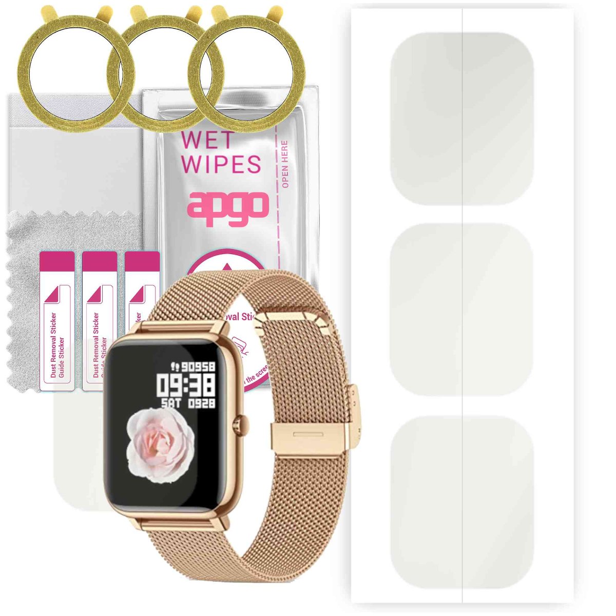 3x Folia hydrożelowa MATOWA do Kalinco P22  - apgo Smartwatch Hydrogel MATTE Protection Ochrona na ekran smartwatcha