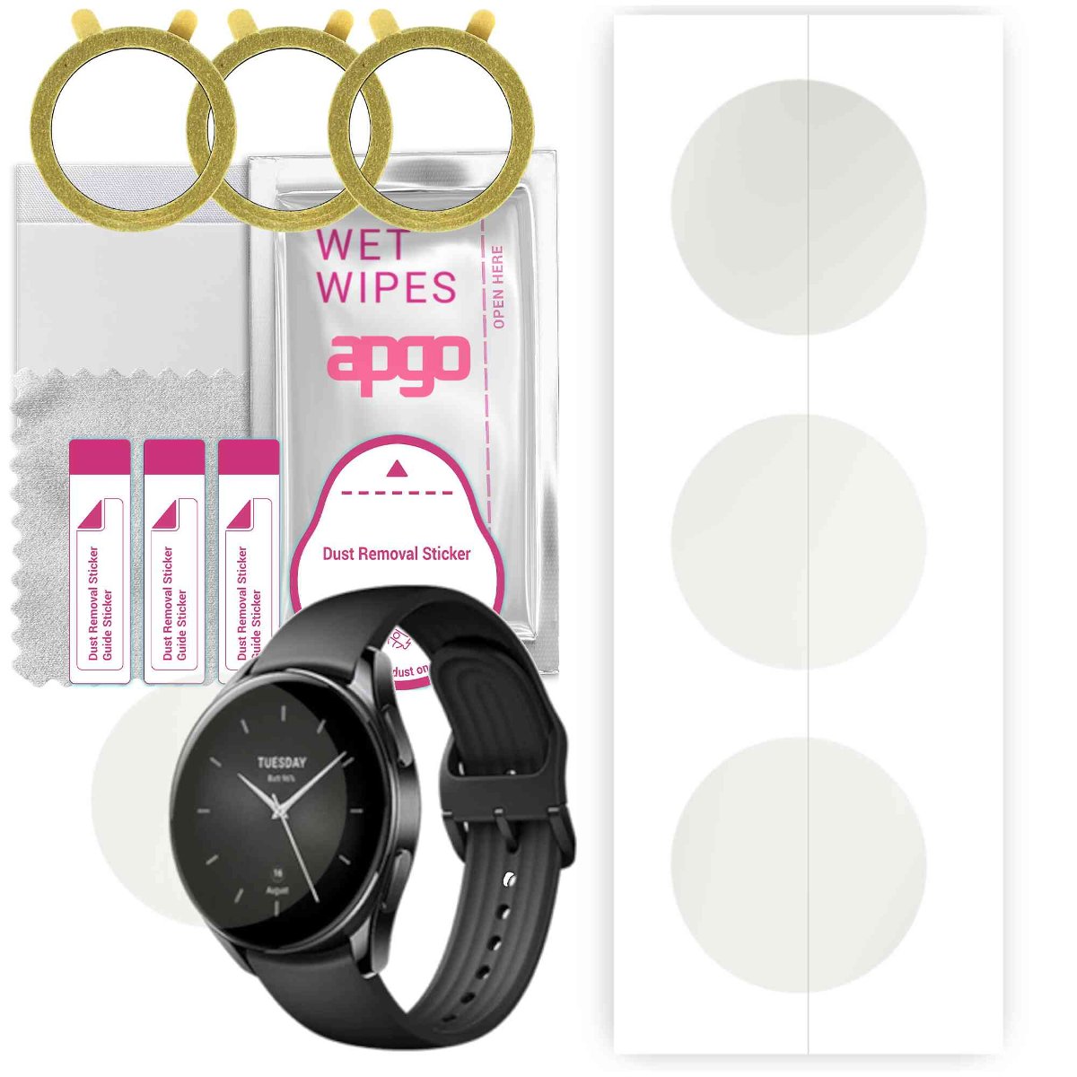 3x Folia hydrożelowa MATOWA do Xiaomi Watch S2 (46 mm) - apgo Smartwatch Hydrogel MATTE Protection Ochrona na ekran smartwatcha