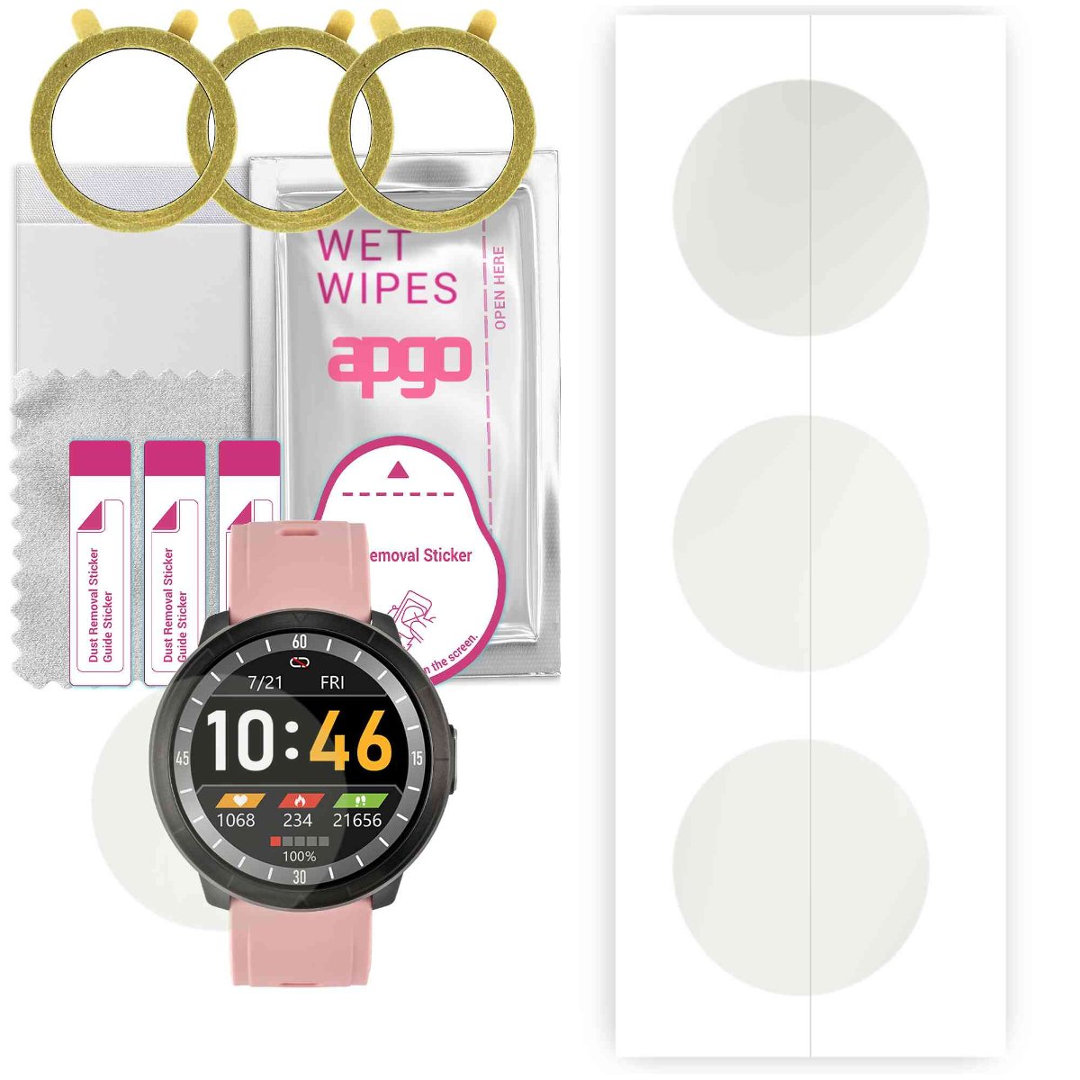 3x Folia hydrożelowa MATOWA do Watchmark Kardiowatch WM18 Plus - apgo Smartwatch Hydrogel MATTE Protection Ochrona na ekran smartwatcha