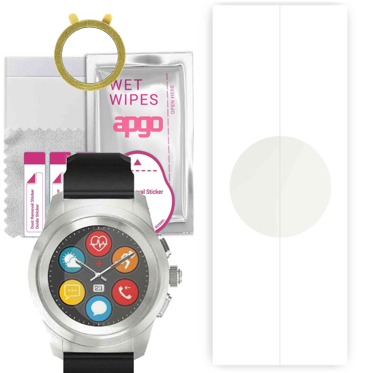 1x Folia hydrożelowa MATOWA do MyKronoz ZeTime Regular - apgo Smartwatch Hydrogel MATTE Protection Ochrona na ekran smartwatcha