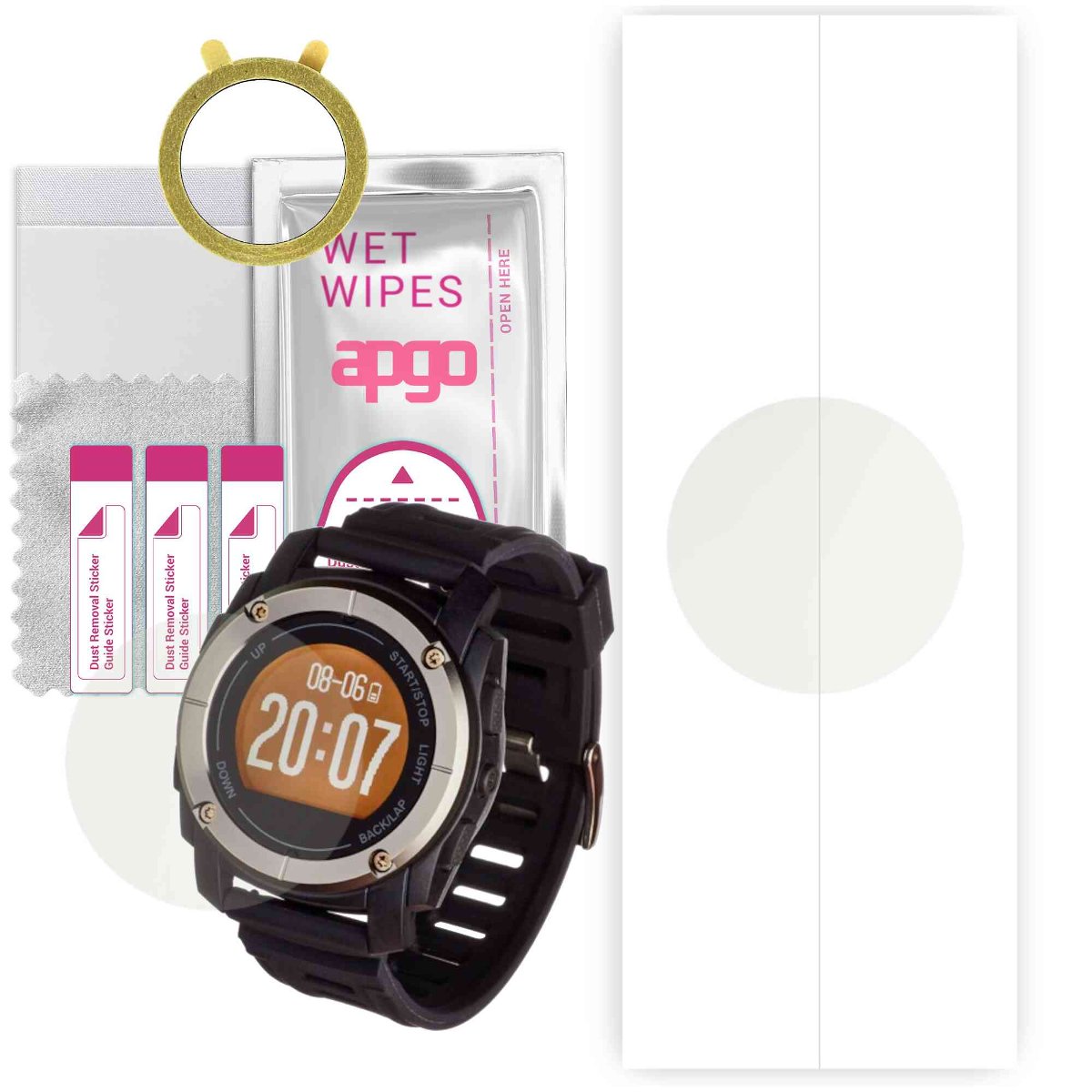 1x Folia hydrożelowa MATOWA do Garett Sport 23 GPS - apgo Smartwatch Hydrogel MATTE Protection Ochrona na ekran smartwatcha