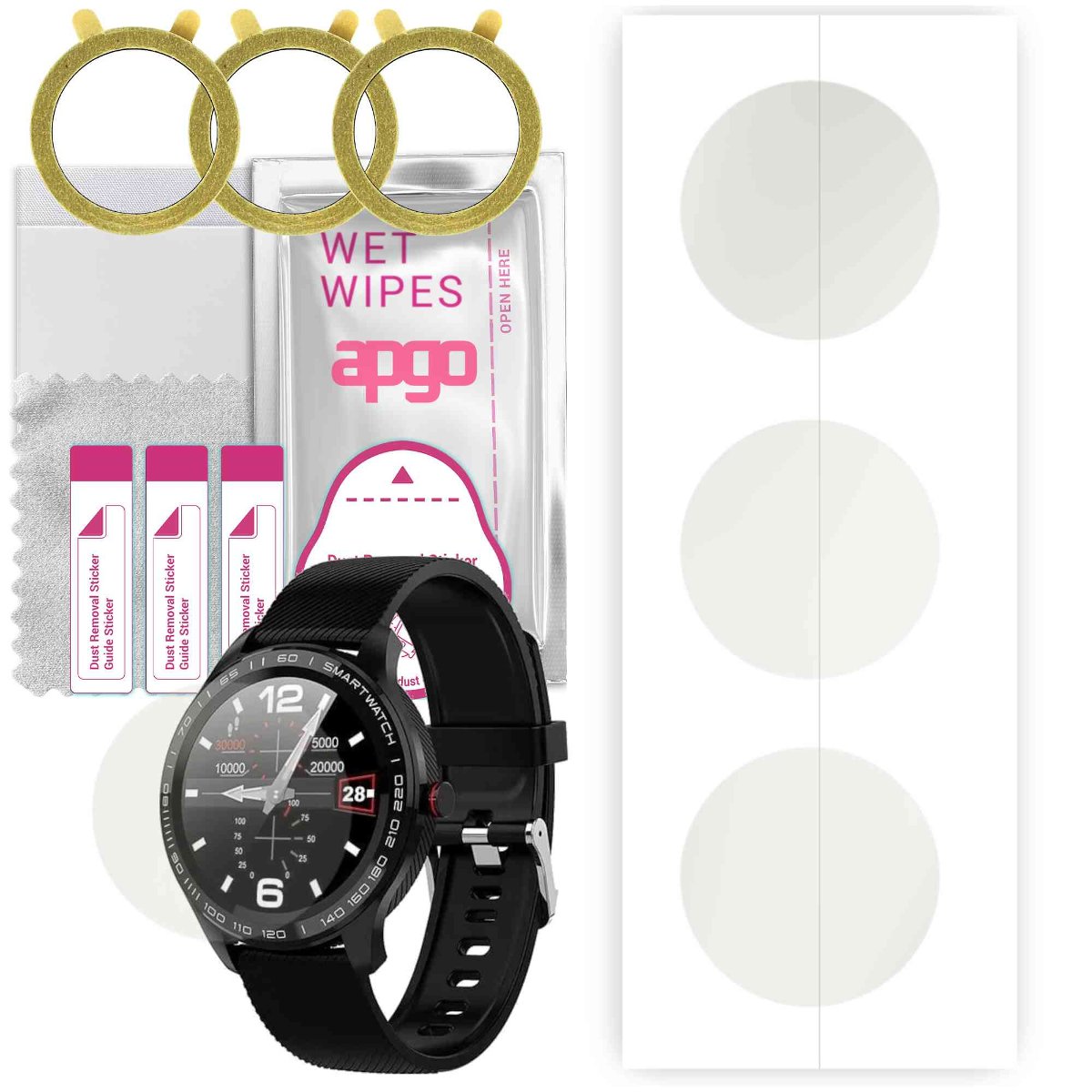 3x Folia hydrożelowa MATOWA do Garett Men 3S - apgo Smartwatch Hydrogel MATTE Protection Ochrona na ekran smartwatcha