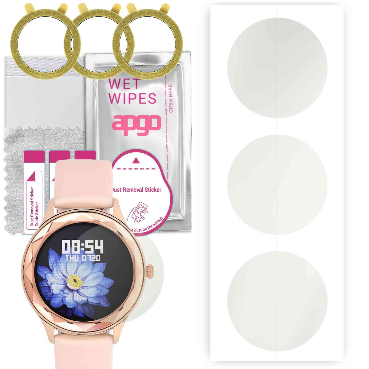 3x Folia hydrożelowa MATOWA do Garett Women Elise - apgo Smartwatch Hydrogel MATTE Protection Ochrona na ekran smartwatcha