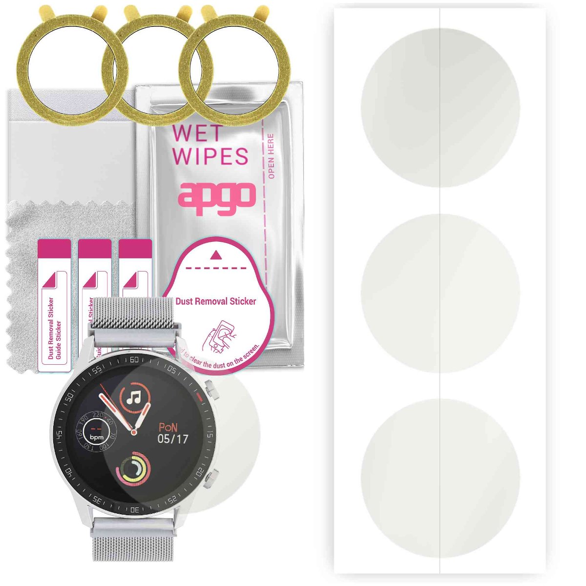 3x Folia hydrożelowa MATOWA do Garett Gentleman GT - apgo Smartwatch Hydrogel MATTE Protection Ochrona na ekran smartwatcha