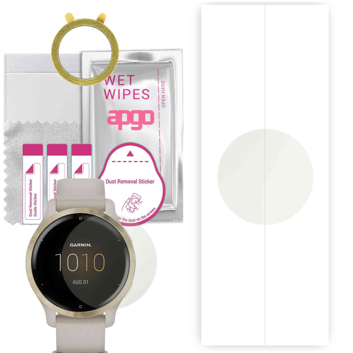 1x Folia hydrożelowa MATOWA do Garmin Venu 2S - apgo Smartwatch Hydrogel MATTE Protection Ochrona na ekran smartwatcha