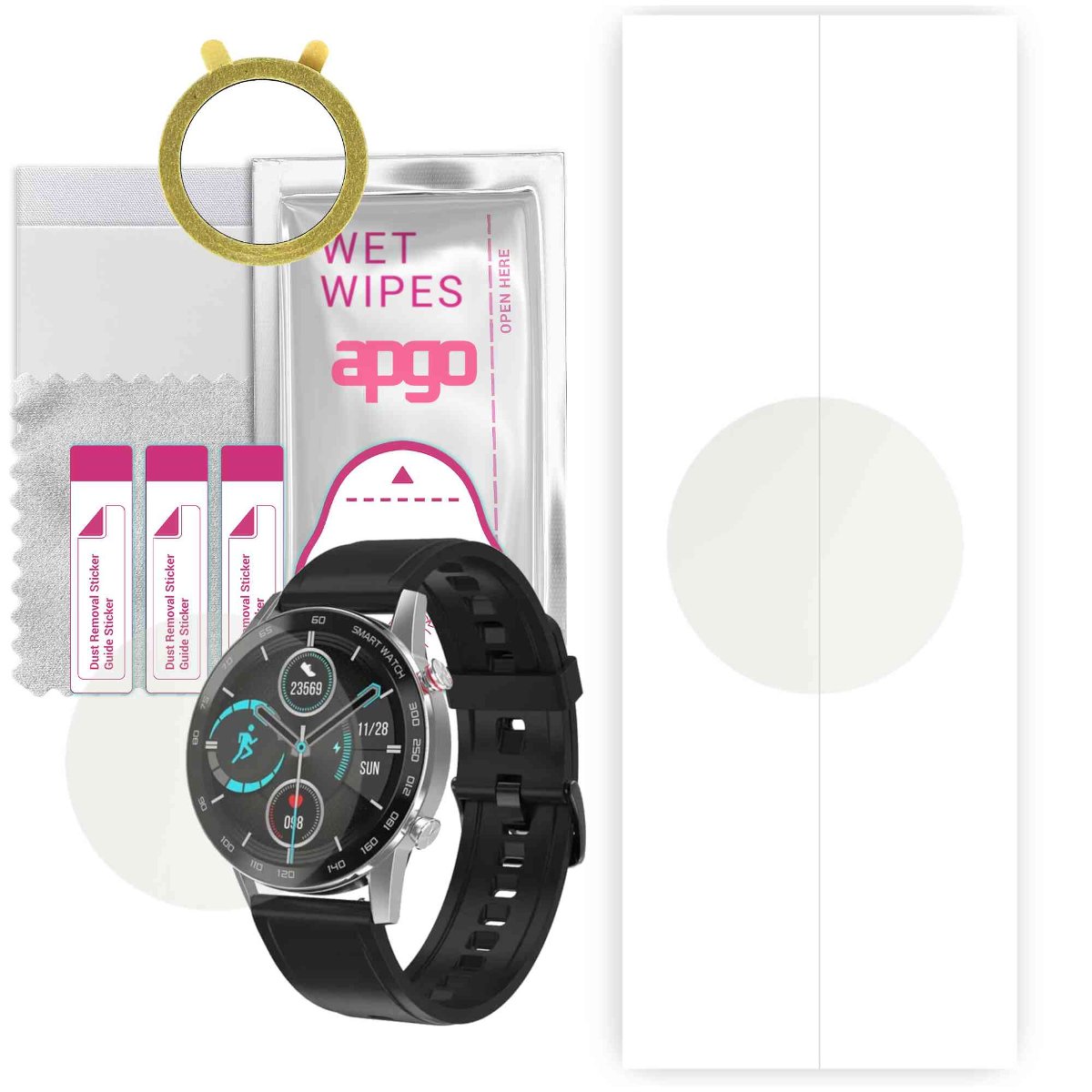 1x Folia hydrożelowa MATOWA do DT NO.1 DT95 - apgo Smartwatch Hydrogel MATTE Protection Ochrona na ekran smartwatcha