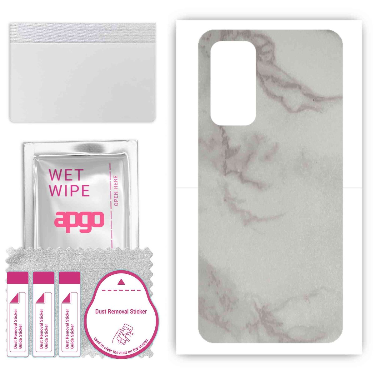 Folia naklejka skórka strukturalna na TYŁ do HTC Wildfire E3 Lite -  Marmur Szary - apgo SKINS