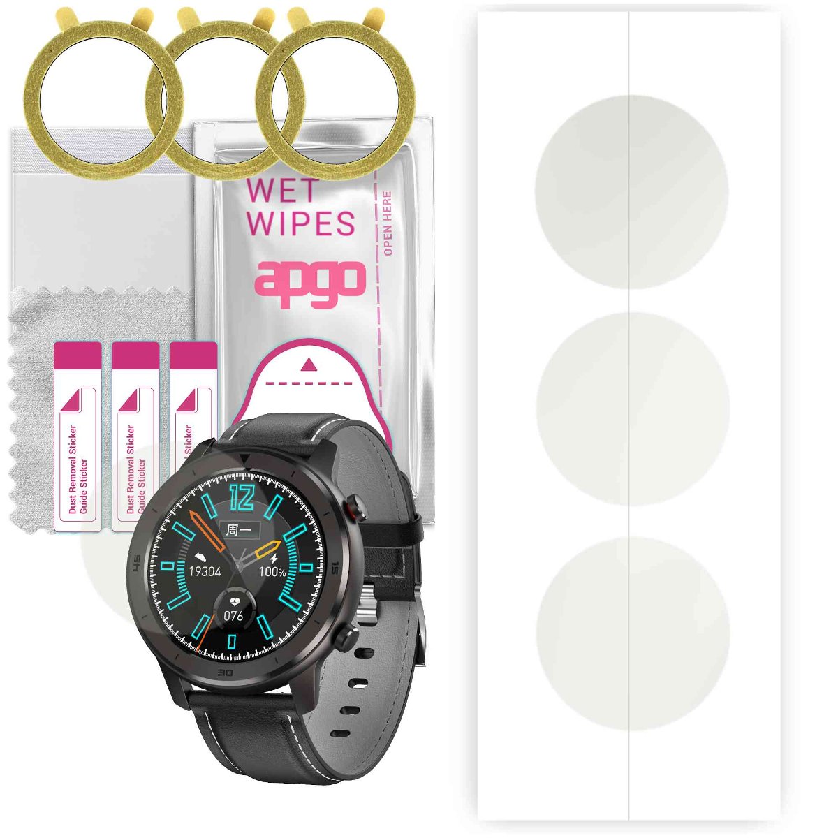 3x Folia hydrożelowa MATOWA do DT NO.1 DT78 - apgo Smartwatch Hydrogel MATTE Protection Ochrona na ekran smartwatcha