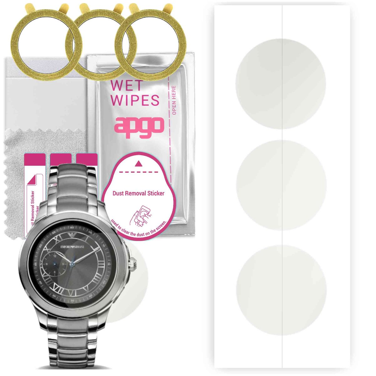 3x Folia hydrożelowa MATOWA do Emporio Armani ART 5010 - apgo Smartwatch Hydrogel MATTE Protection Ochrona na ekran smartwatcha